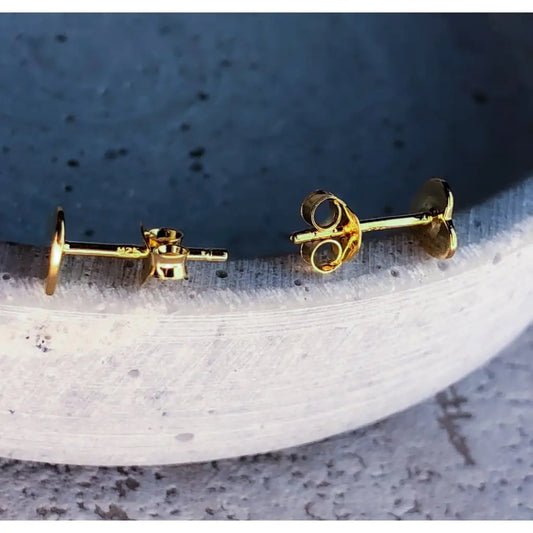 925 sterling zilveren vergulde oorknopjes ’harten’