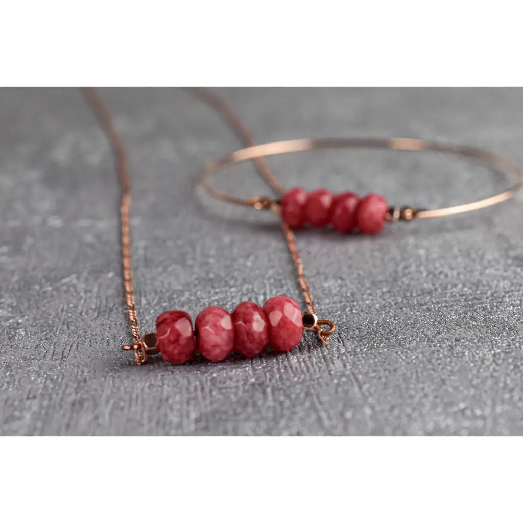 Madamlili jade rondelles bangle - rose vergulde