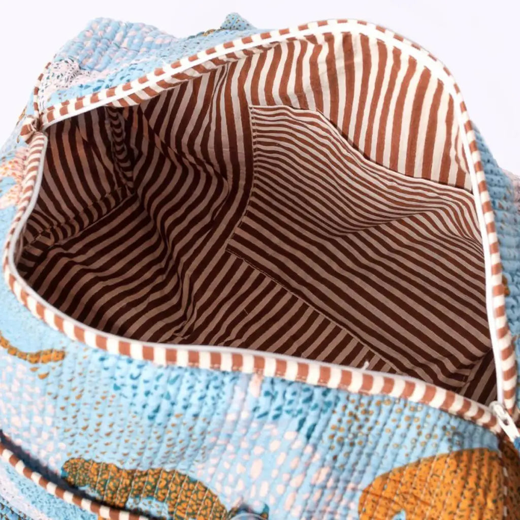 Kikooni handgemaakte katoenen tas ’lucky leo’ beige