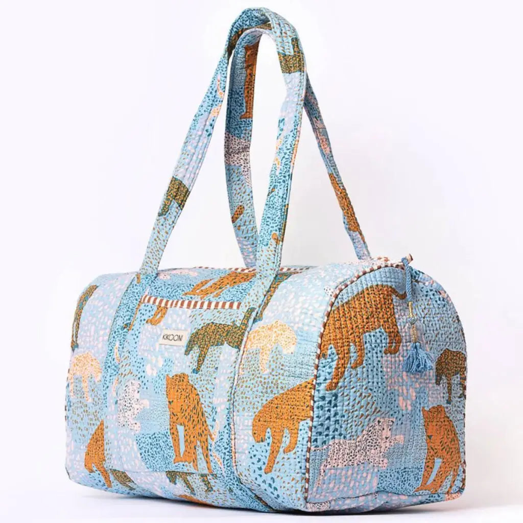 Kikooni handgemaakte katoenen tas ’lucky leo’ beige