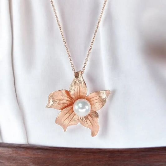 Madamlili 925 sterling zilveren bloemenketting - 18k