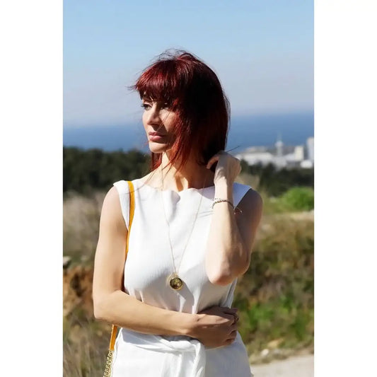 Madamlili bloemenketting met geperste viooltjes. - sieraden