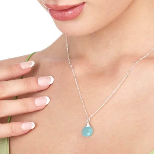 Madamlili chalcedoon edelsteen druppelhanger - 925 sterling