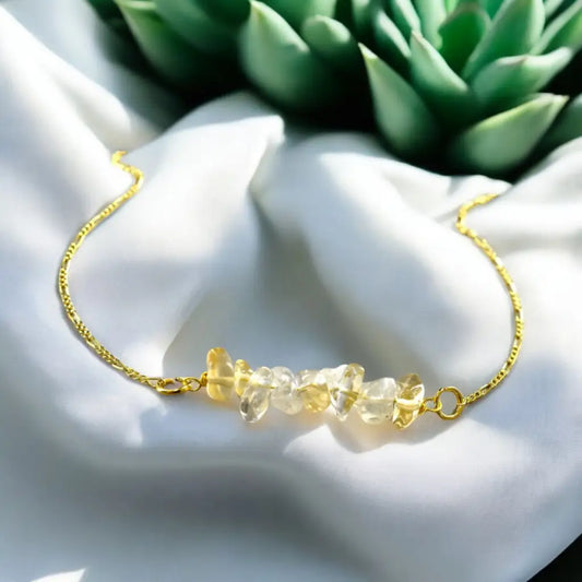 Madamlili citrien gouden ketting - 925 sterling vergulde