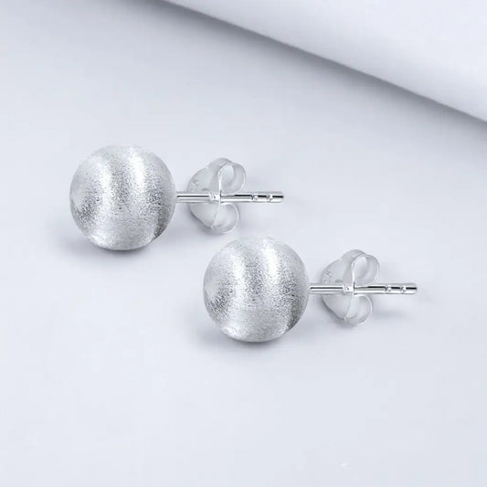 Madamlili geborstelde klassieke zilveren baloorknopjes