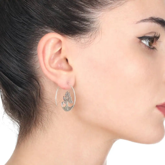 Madamlili levensboom spiraalvormige oorbellen - 925