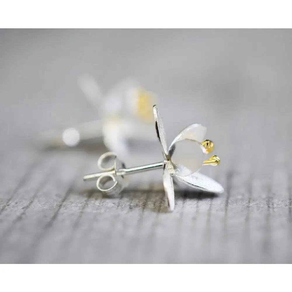 Madamlili oorbellen met bloemen - 925 sterling zilver