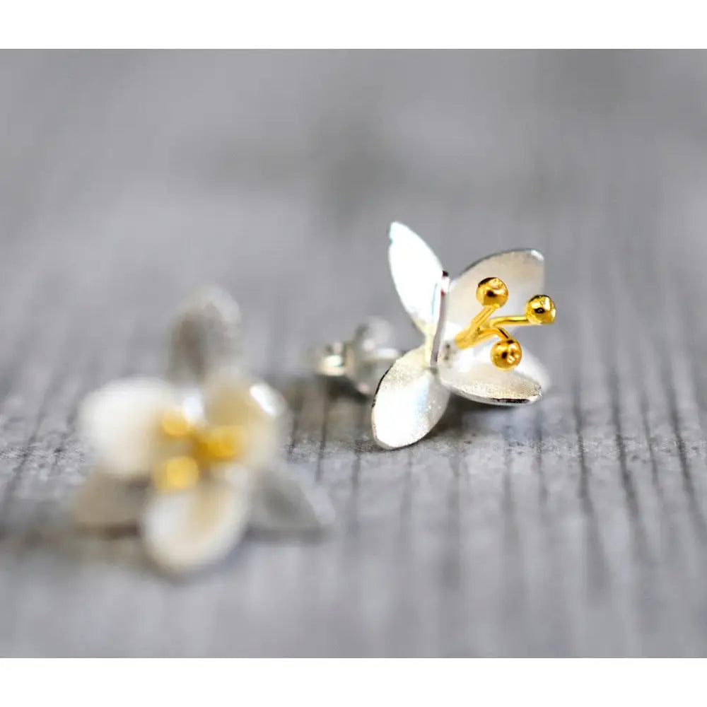 Madamlili oorbellen met bloemen - 925 sterling zilver