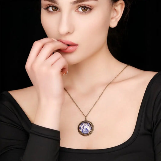 Madamlili oosterse tegel bronzen ketting in vintage stijl.