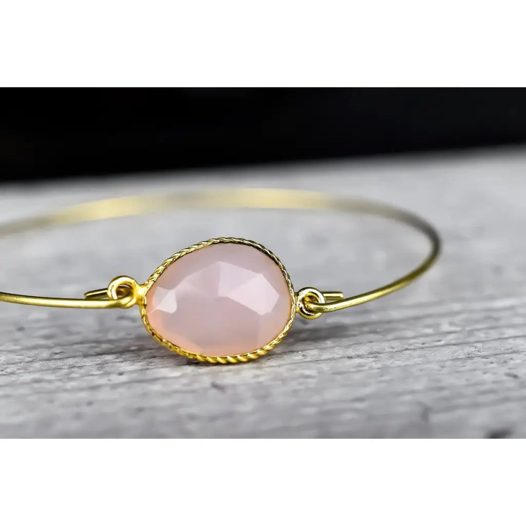 Madamlili rozenkwarts bangle - vergulde edelsteen sieraden.