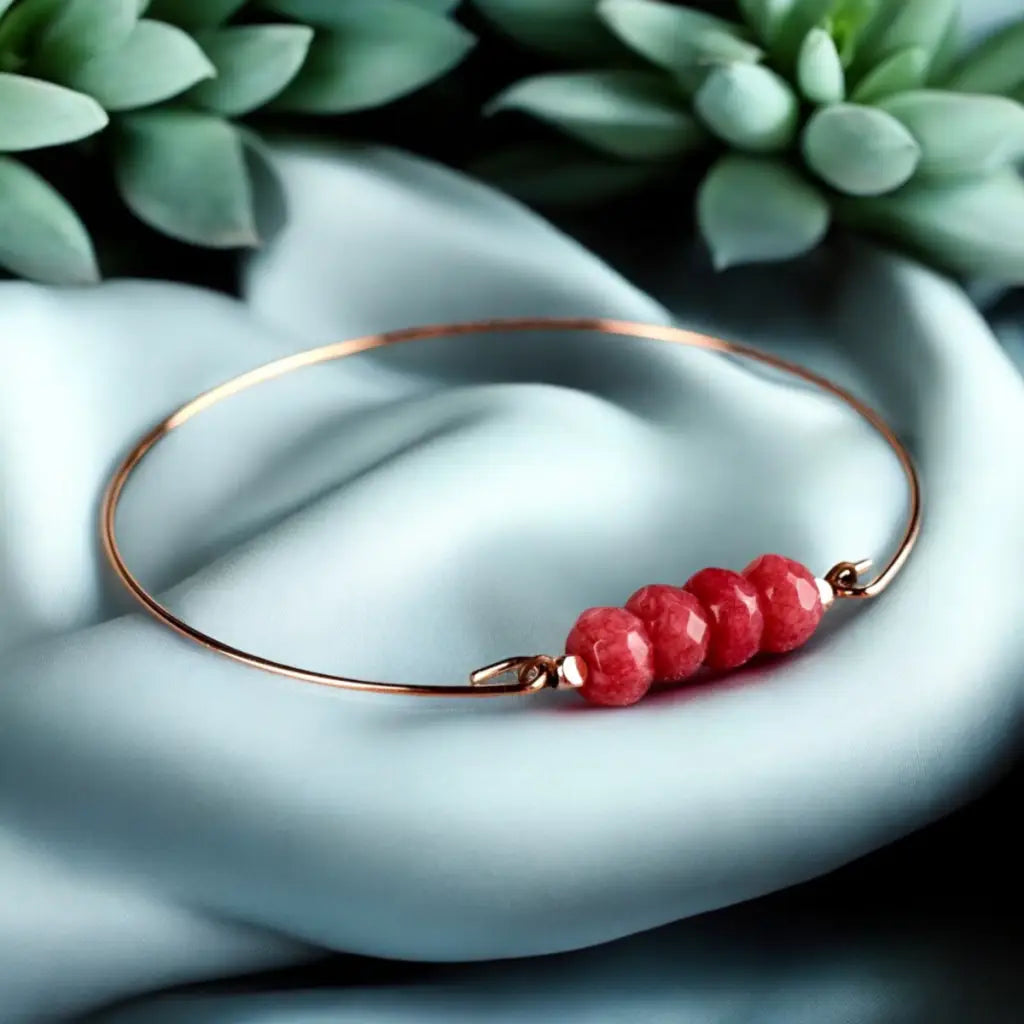 Madamlili jade rondelles bangle - rose vergulde