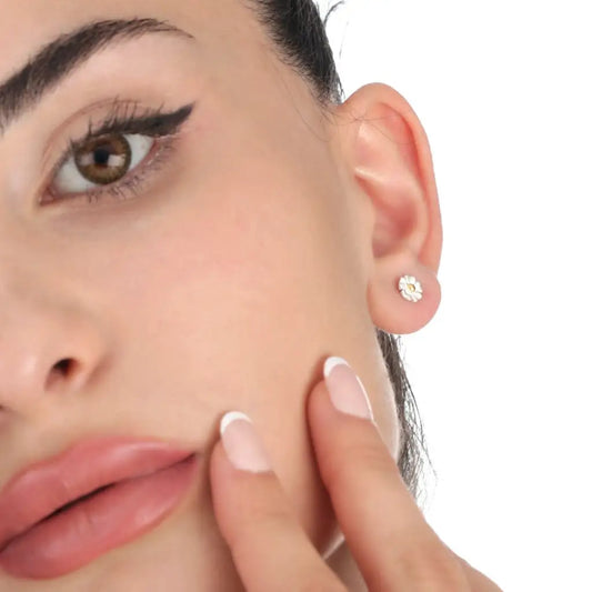 Madamlili mini-oorknopjes boterbloem - 925 sterling zilver.