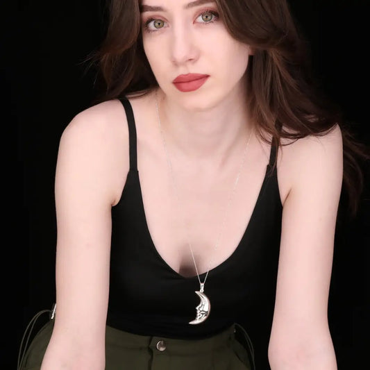 Madamlili sterling zilveren ketting van 925 halve maan.
