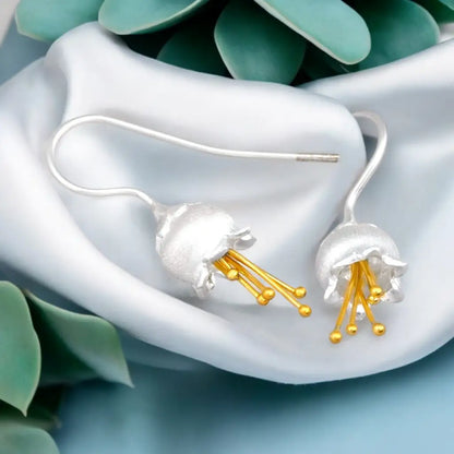 Bellflower oorbellen - 925 sterling zilver