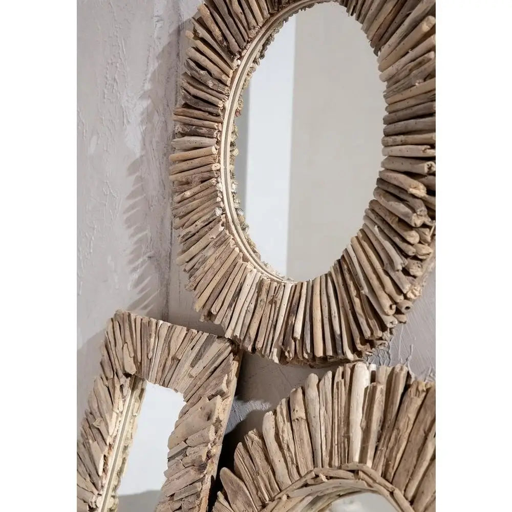 De Driftwood Halo Spiegel - Naturel - M