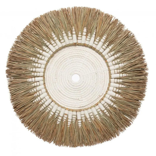 De Raffia Macramé Muurdecoratie - Wit Naturel