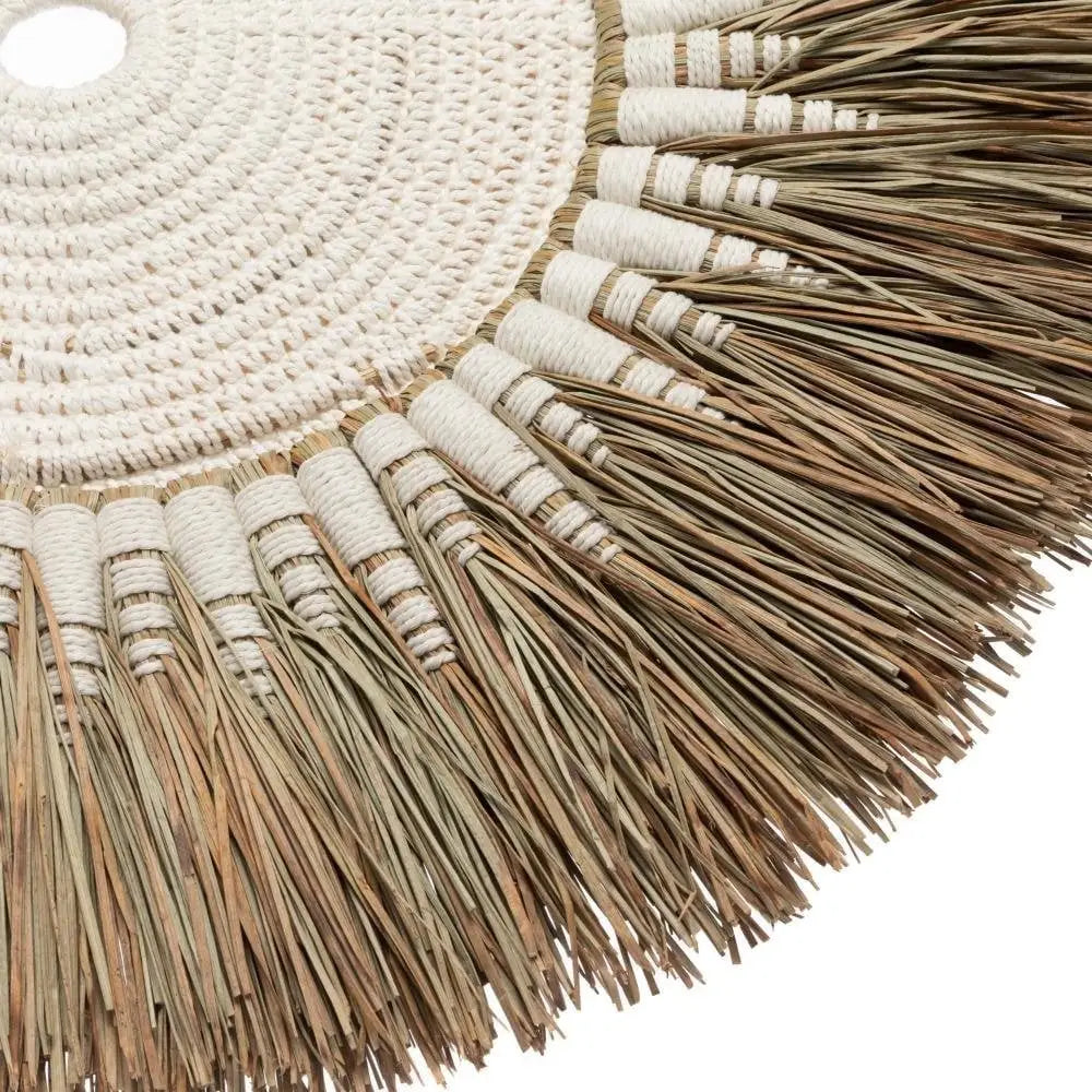 De Raffia Macramé Muurdecoratie - Wit Naturel