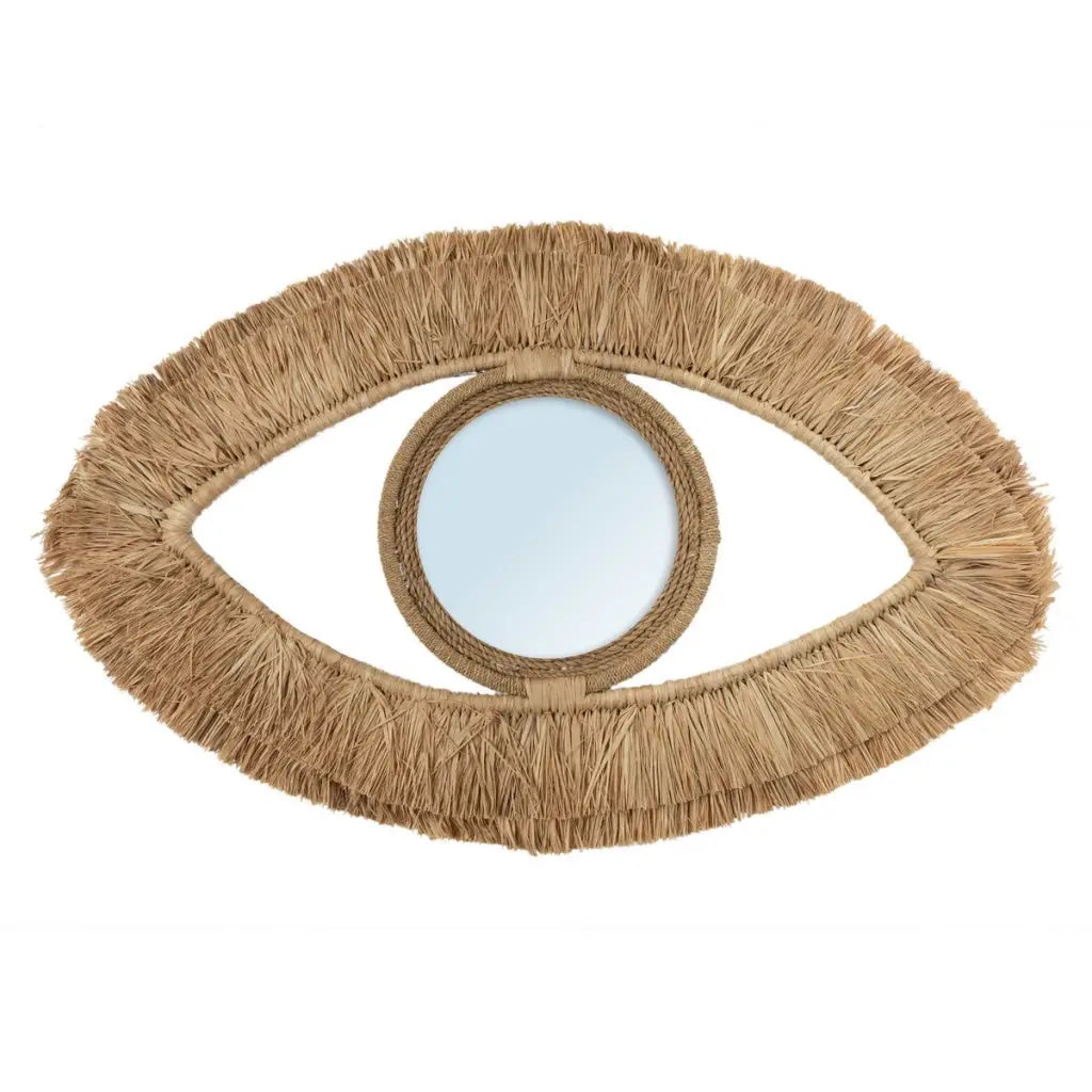 De raffia oogspiegel - naturel - m