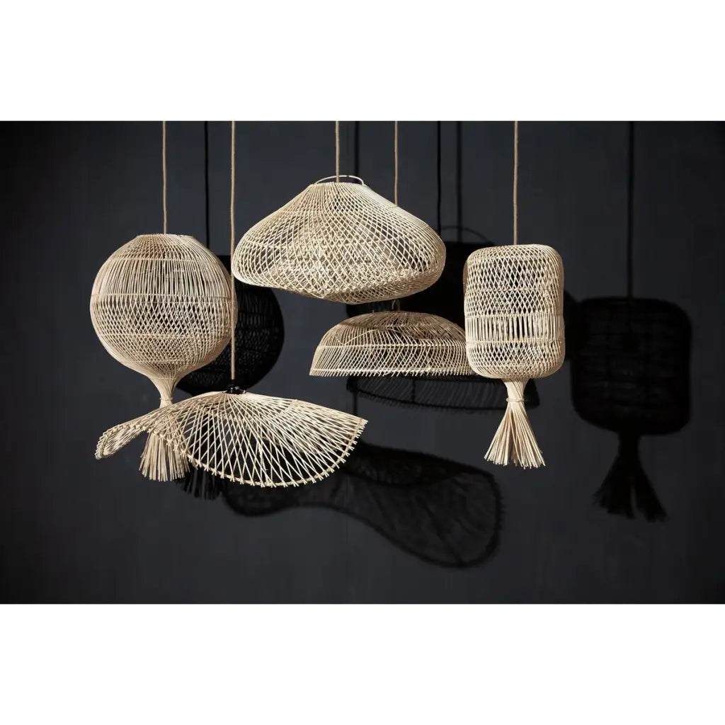 De rattan wonton vloerlamp - hanger - natuurlijk