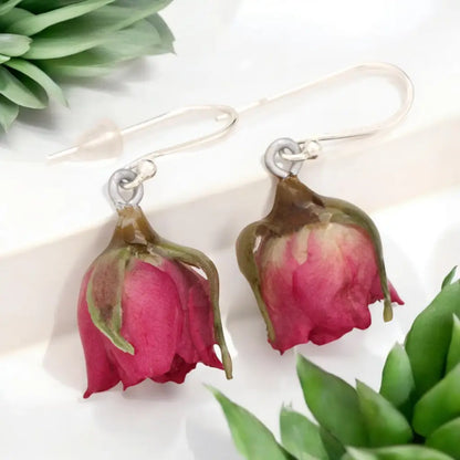 Echte kleine roosoorbellen - 925 sterling zilver - ohr925-36