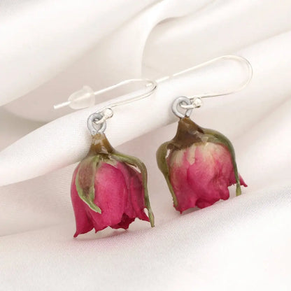 Echte kleine roosoorbellen - 925 sterling zilver - ohr925-36