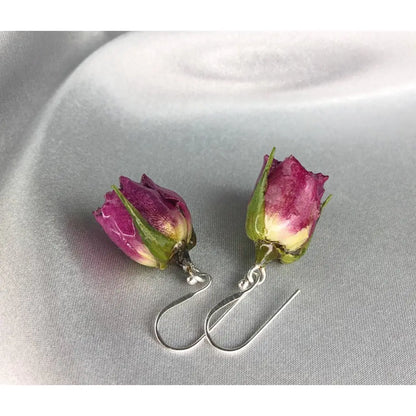 Echte kleine roosoorbellen - 925 sterling zilver - ohr925-36