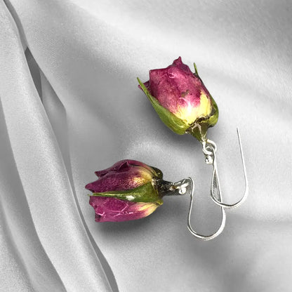 Echte kleine roosoorbellen - 925 sterling zilver - ohr925-36