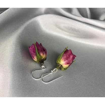 Echte kleine roosoorbellen - 925 sterling zilver - ohr925-36