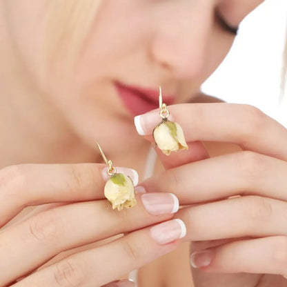 Echte kleine roosoorbellen - crèmewit - 925 sterling