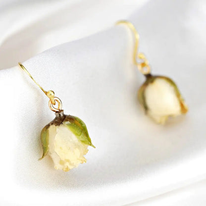 Echte kleine roosoorbellen - crèmewit - 925 sterling