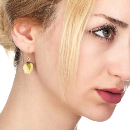 Echte kleine roosoorbellen - crèmewit - 925 sterling