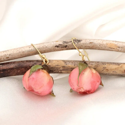 Elegante echte rozenoorbellen - 925 sterling vergulde