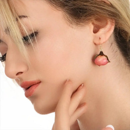 Elegante echte rozenoorbellen - 925 sterling vergulde