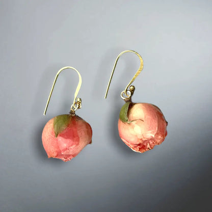 Elegante echte rozenoorbellen - 925 sterling vergulde
