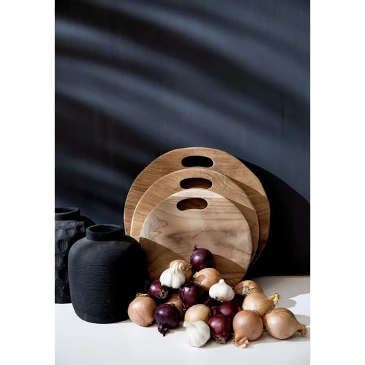 The teak root tray - naturel - l