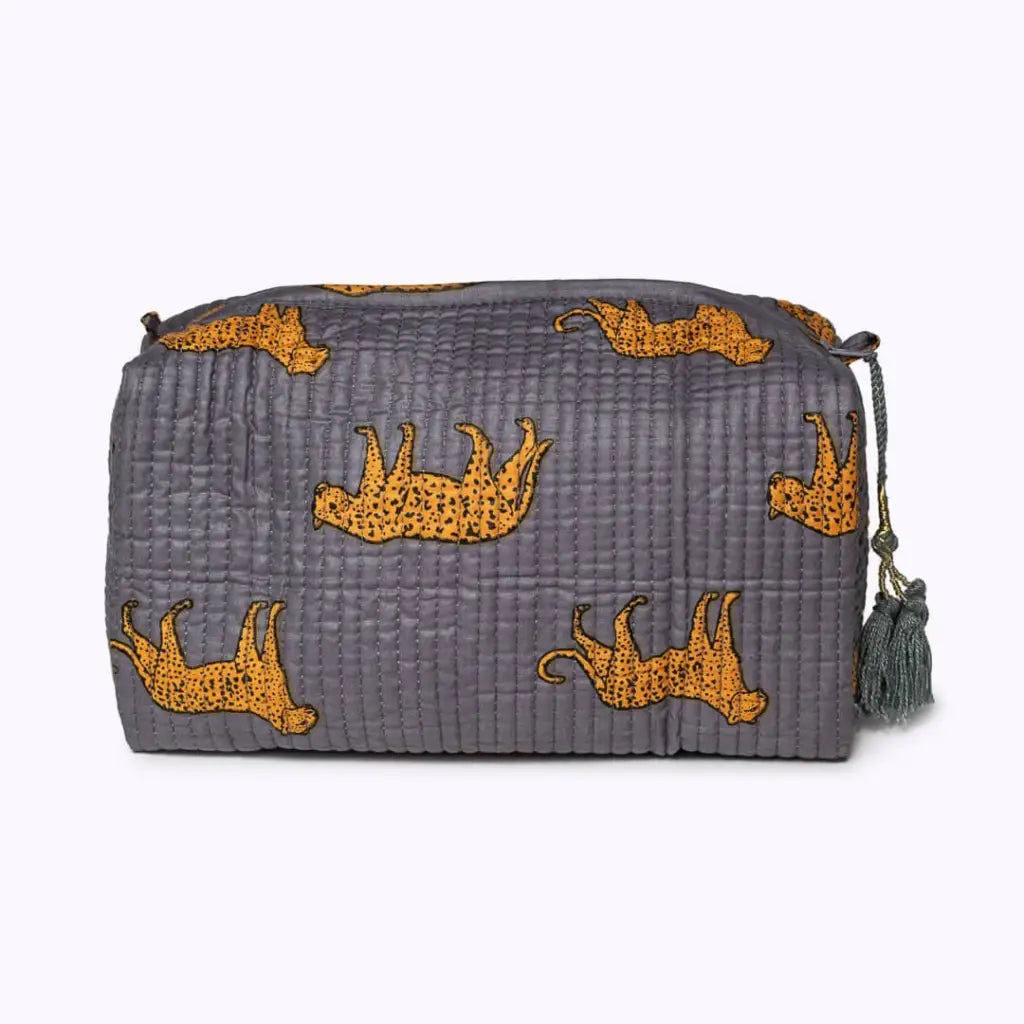 Kikooni cosmetische tas ’gray leopard’ - kikooni