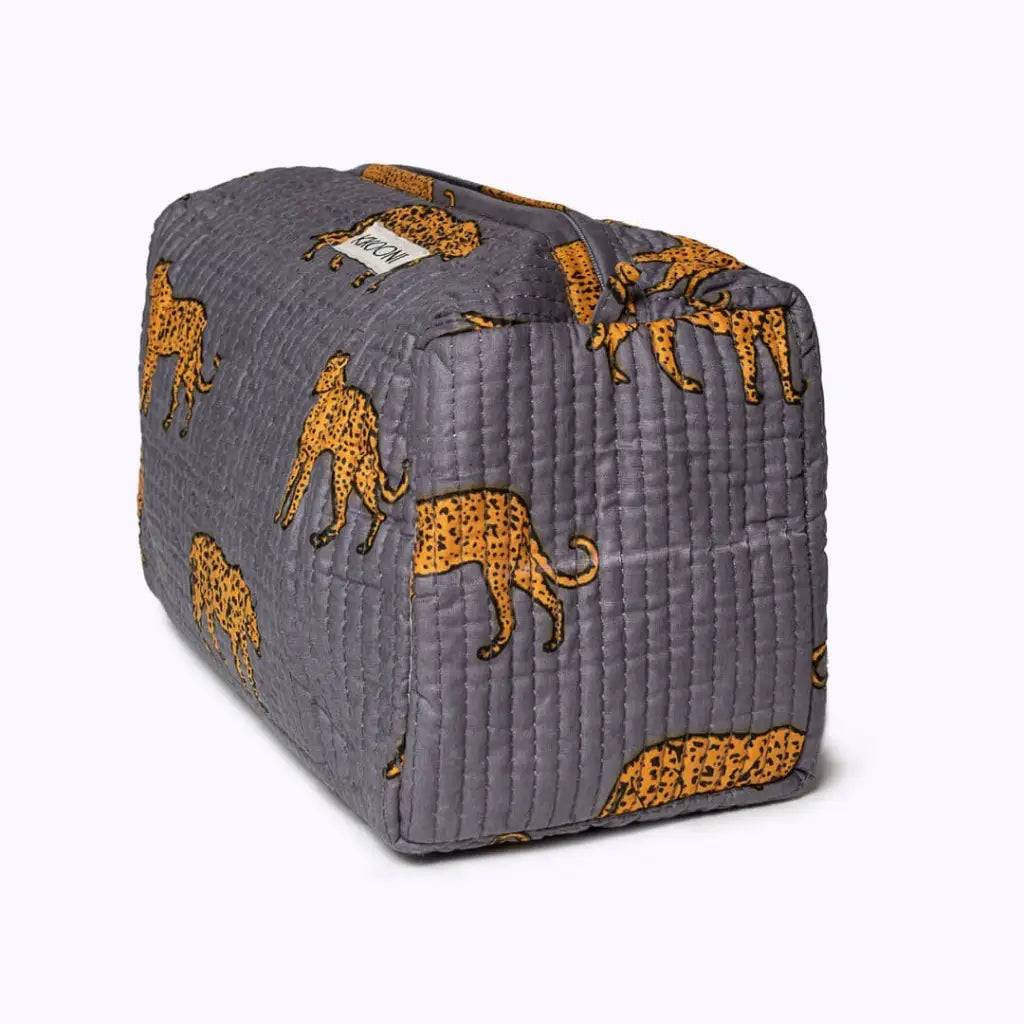 Kikooni cosmetische tas ’gray leopard’ - kikooni
