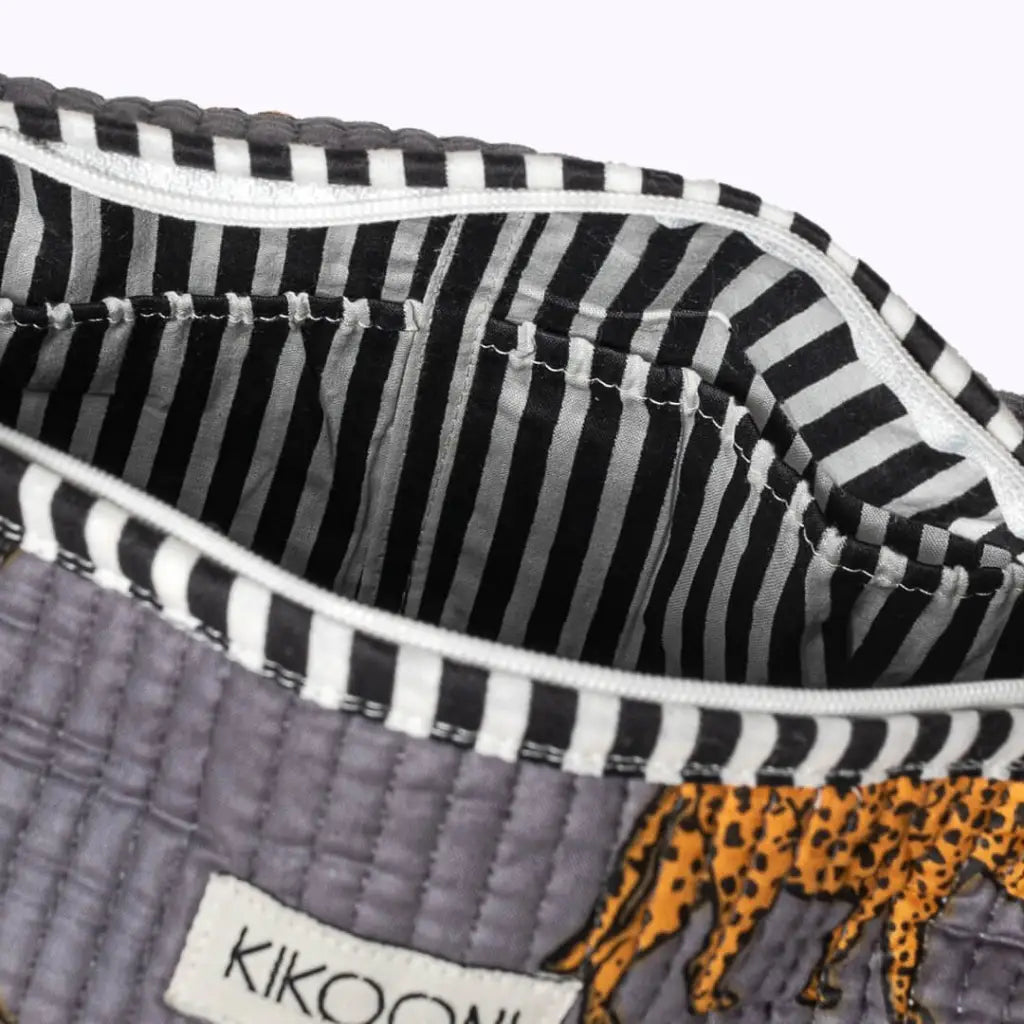 Kikooni cosmetische tas ’gray leopard’ - kikooni