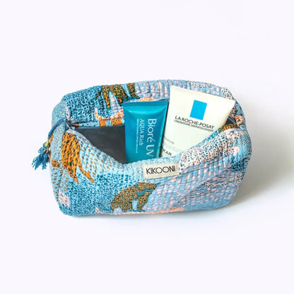 Kikooni handgemaakte cosmetische tas ’lucky leo’ - beige