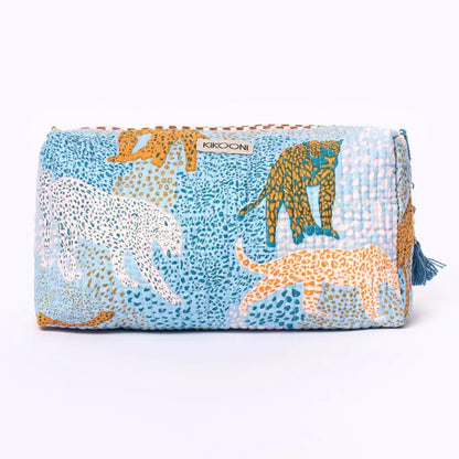 Kikooni handgemaakte cosmetische tas ’lucky leo’ - beige