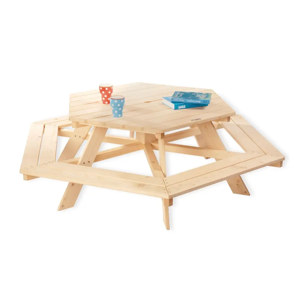 Kinderpicknickbank ’nicki 6-eck’ naturel