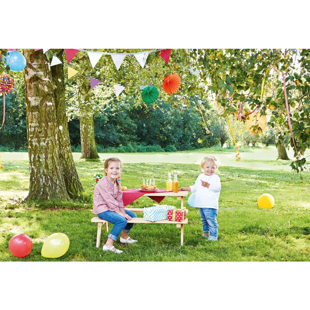 Kinderpicknickbank ’Nicki für 4’ naturel