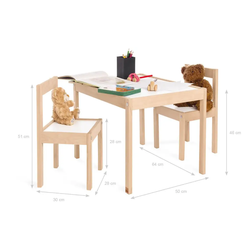 Kindertafel en stoel set ’Olaf’ 3 delig