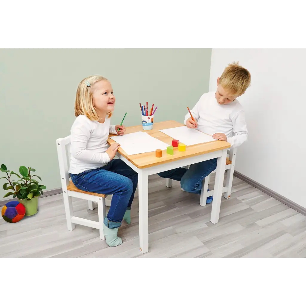 Kindertafel ’fenna’ wit/naturel