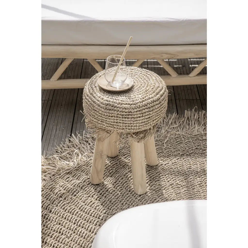 The raffia fringed carpet - natural - 150