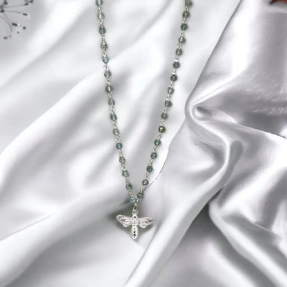 Madamlili edelsteenketting met blauwe apatiet