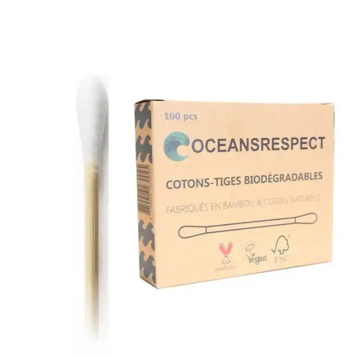 Oceansrespect Bamboe Wattenstaafjes 100 stuks - evan rose - Gezondheid en persoonlijke verzorging - Oceansrespect Bamboe Wattenstaafjes 100 stuks