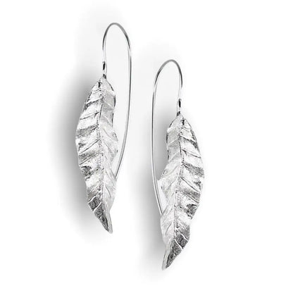 Lange bladoorbellen - 925 sterling zilveren oorbellen