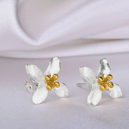 Leliebloem oorknopjes - 925 sterling zilveren oorknopjes