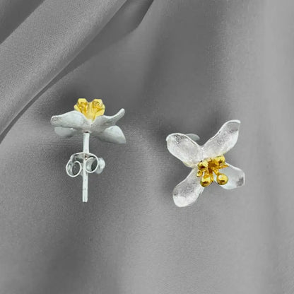 Leliebloem oorknopjes - 925 sterling zilveren oorknopjes